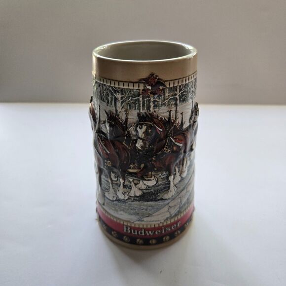 Budweiser Clydesdale Beer Stein Collectible Mugs Holiday Horses Bar Drinkware - Picture 7 of 13